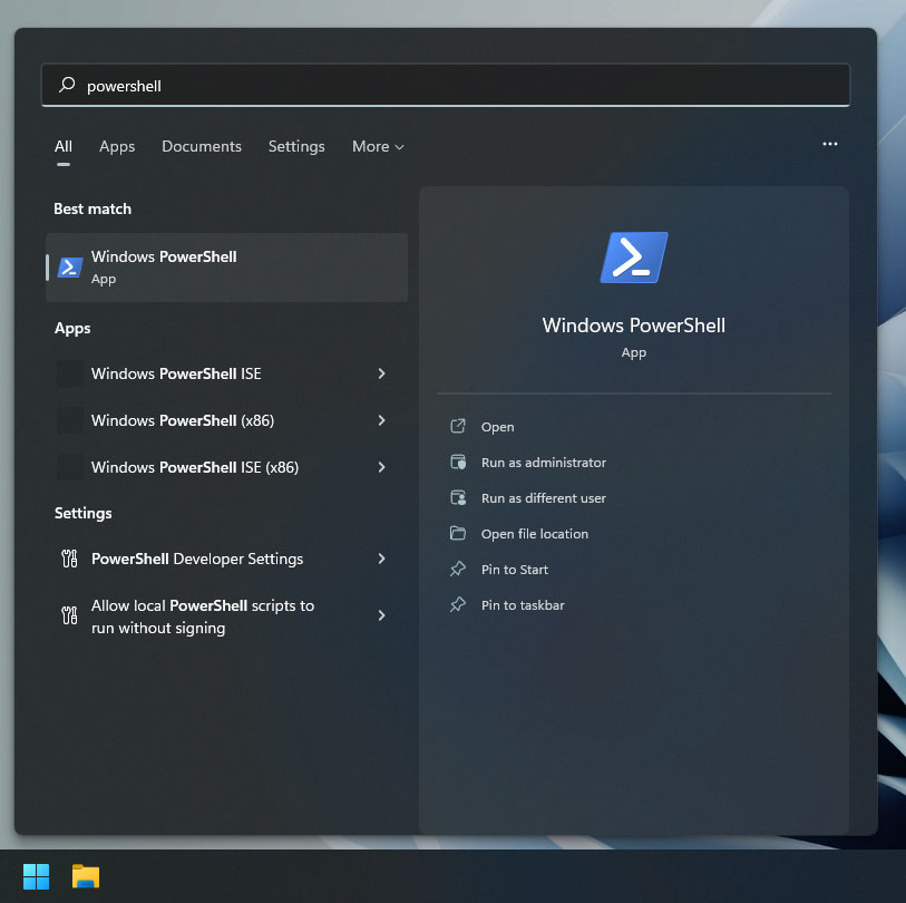 Windows 10/11 Environment Variables Start Menu PowerShell App